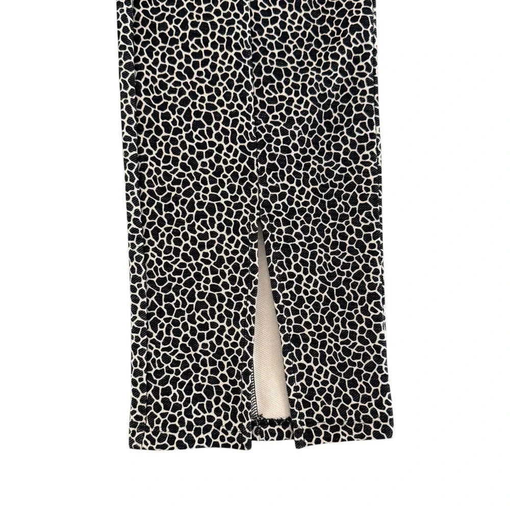 Michael Kors Animal Print Mobwife Pull On Pants Size L Giraffe Split Hem Chic